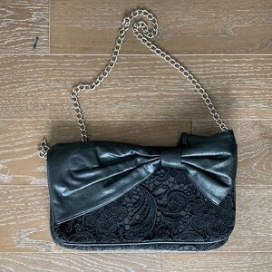 Poppie Jones Lace Clutch & Crossbody Handbag | Black
